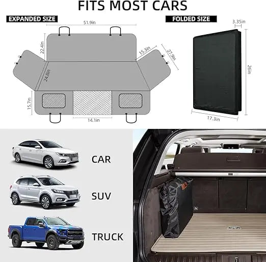 Back Seat Extender Dog Hammock Car Seat Cover Hard Bottom