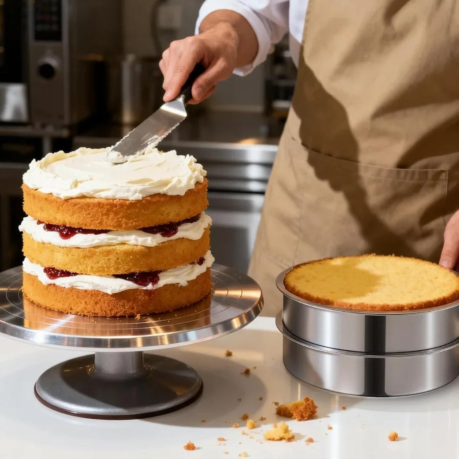 SHXI Stainless Steel Cake Pan Set of 4 Dishwasher Safe