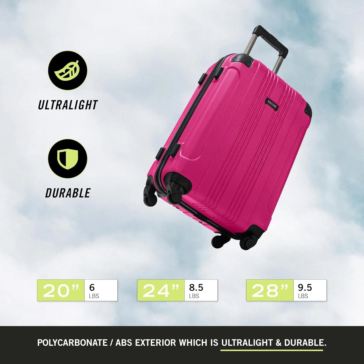 Caster Lightweight Hardshell Spinner Carry-On Luggage ABS PC