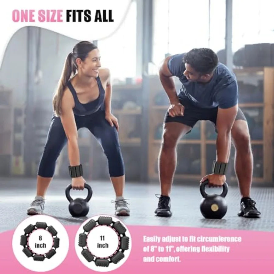 Pilates Wrist Ankle Weights for Women Adjustable Arm Leg Weights Set of 2 1 lb 2.2 lbs Each Black Lightweight Durable for Walki