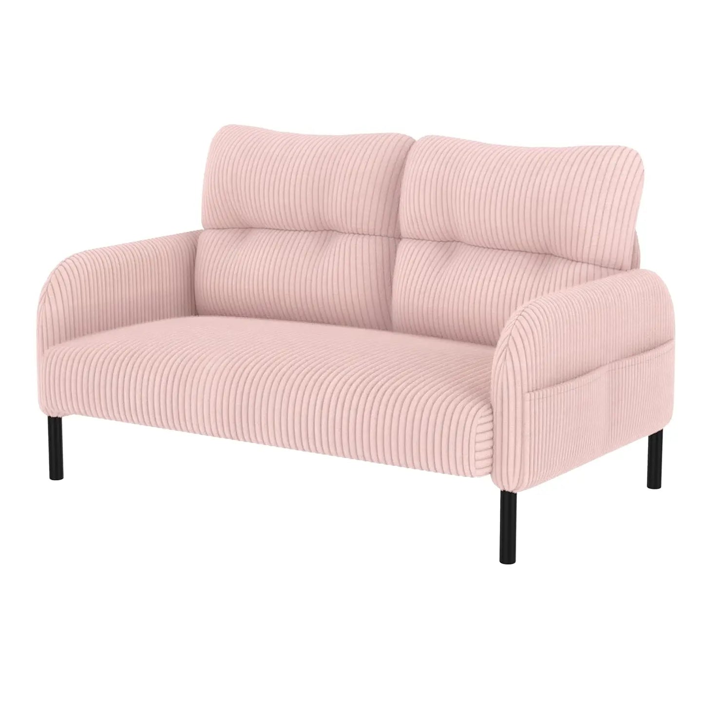 Corduroy Upholstered Loveseat Sofa, Sturdy 2-Seater Couch with Thick Cushions, Space-Saving Double Sofa for Living, Customized