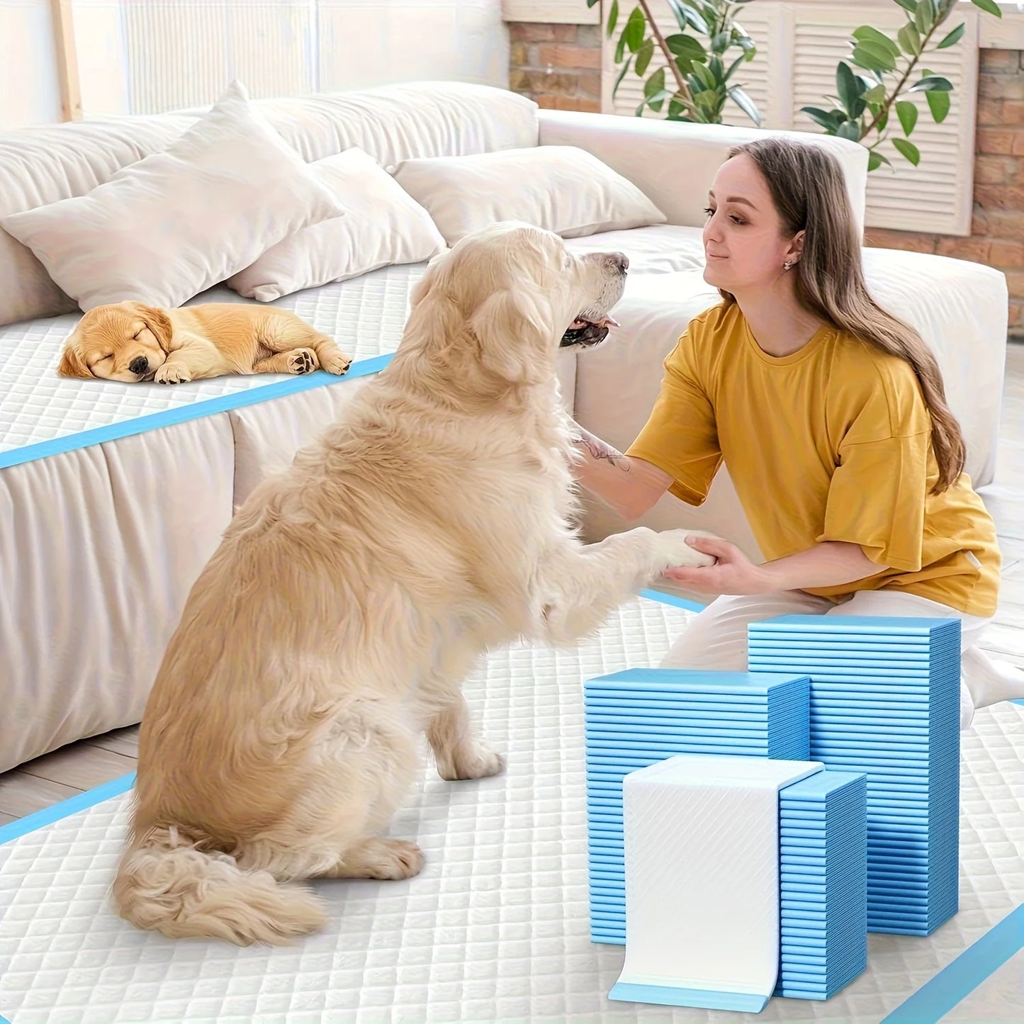 GIMARS Thickened 8-Layer Super Absorbent Dog Pee Pads, Leak-Proof