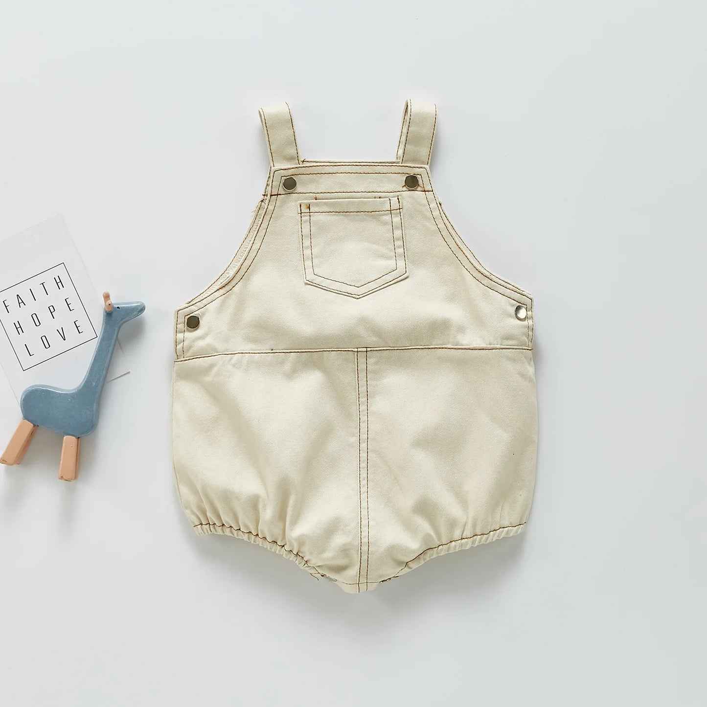 Unisex Cotton Cowboy Sleeveless Romper For Newborns