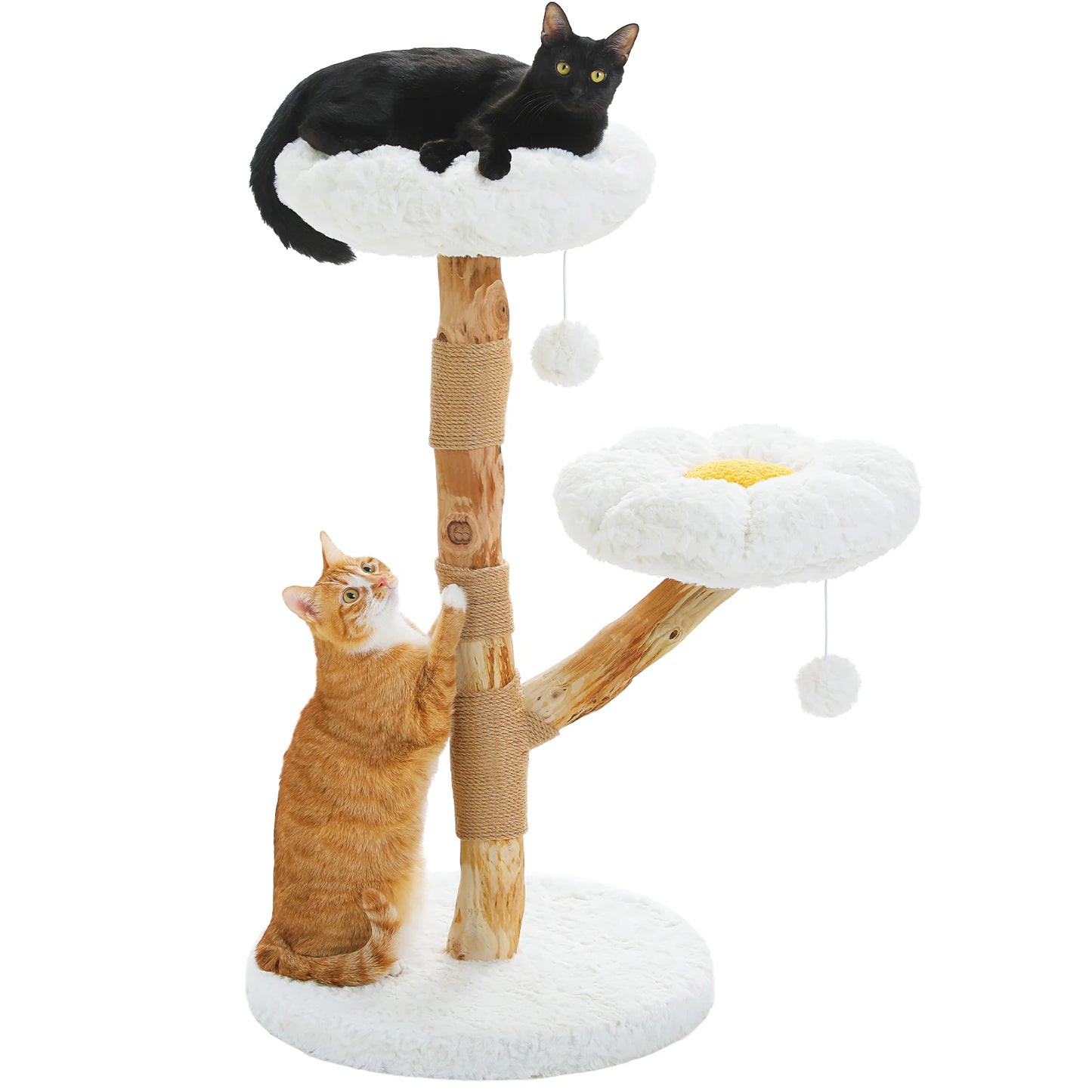 PAWZ Road Modern Cat Tree Tower With Solid Wood Scratching Posts