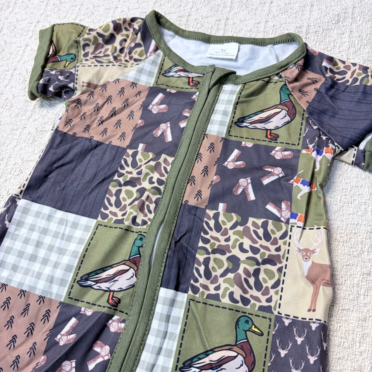 Baby Boy Summer Zipper Romper With Duck Design