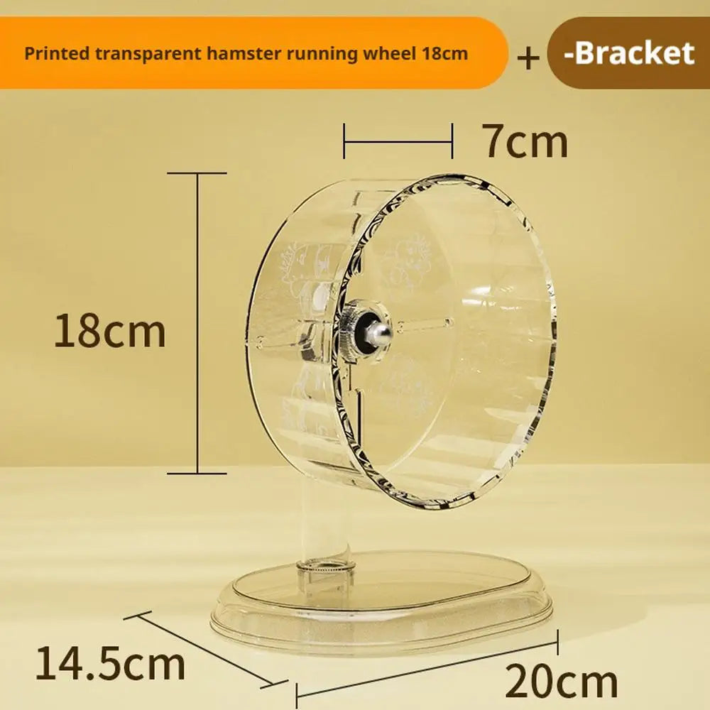 Hamster Silent Running Wheel With Transparent Wide Bearing Design