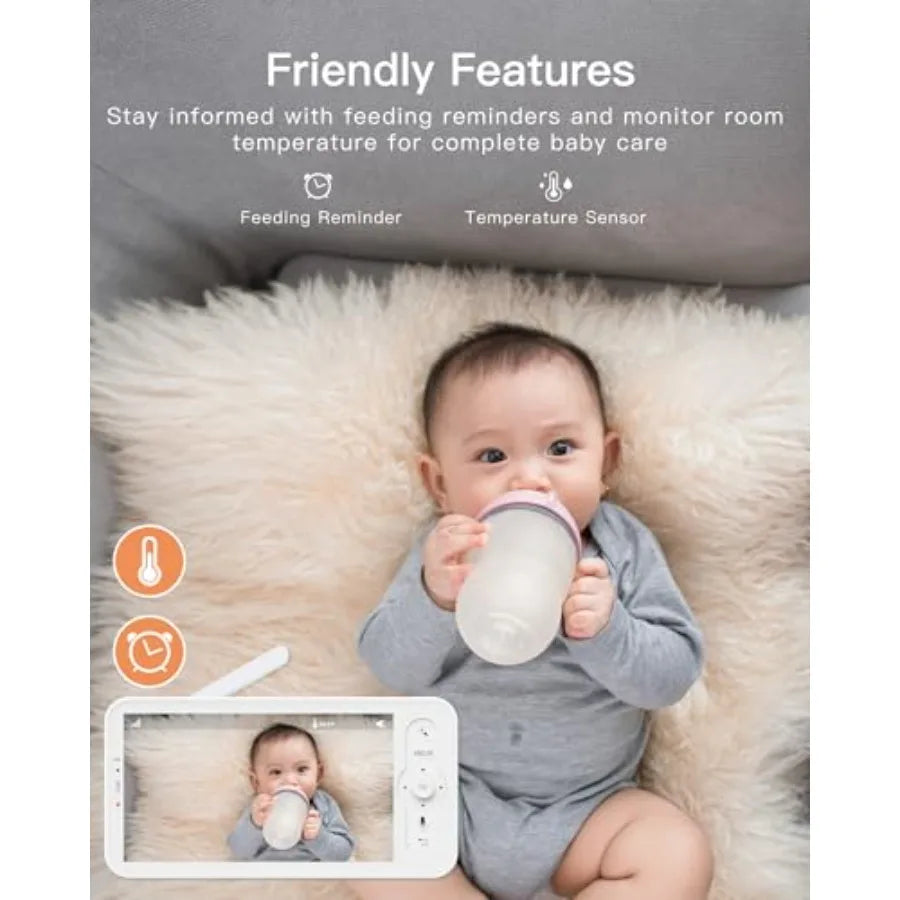 WiFi Baby Monitor With 1080P Video Motion Tracking Smartphone App Encrypted
