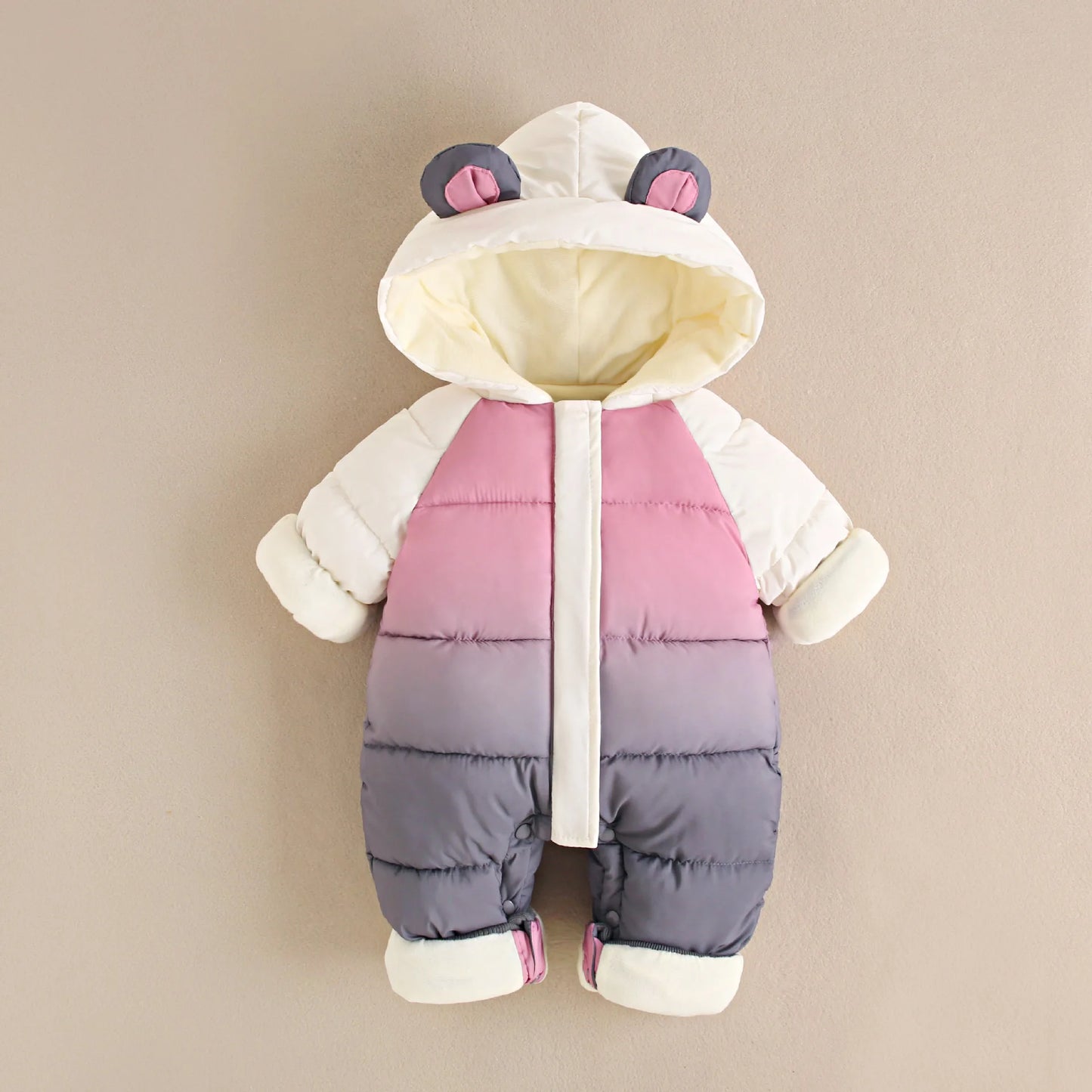 Newborn Hooded Winter Cotton Polyester Romper Unisex Baby Jumpsuit