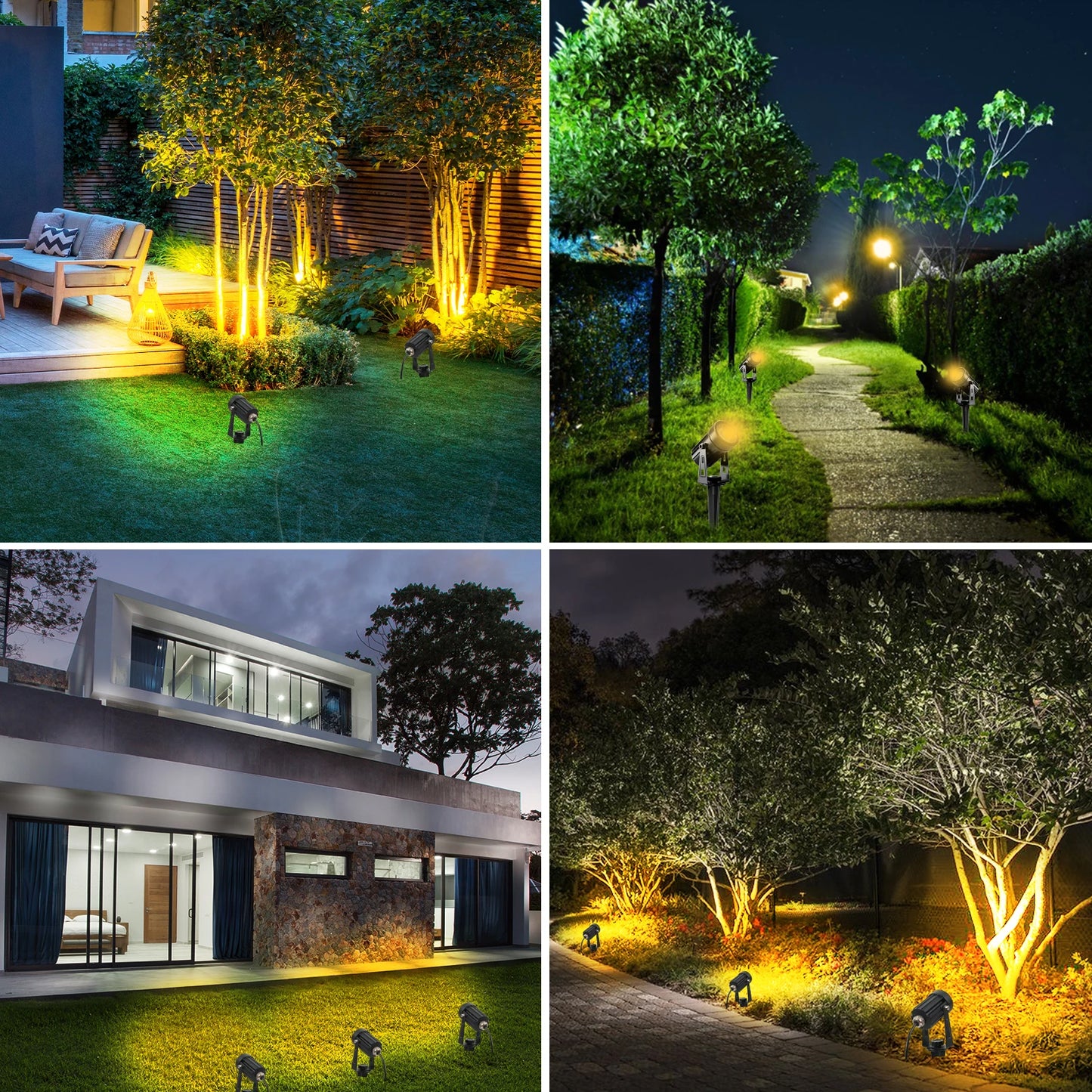 T-SUNRISE US Plug COB LED Landscape Spotlight, IP65 Waterproof