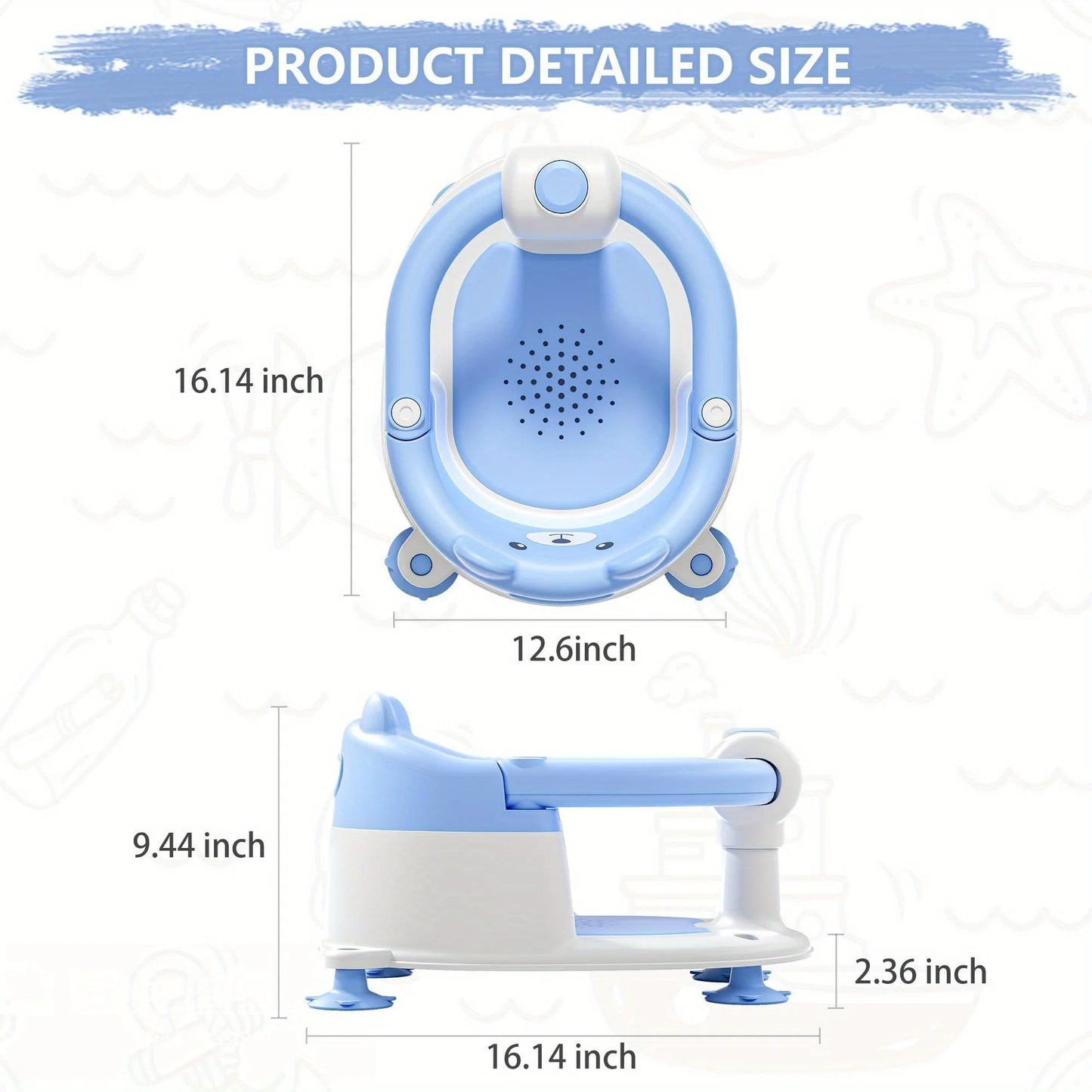 Baby Bath Seat For 6 Months With Non Slip SuctionCup