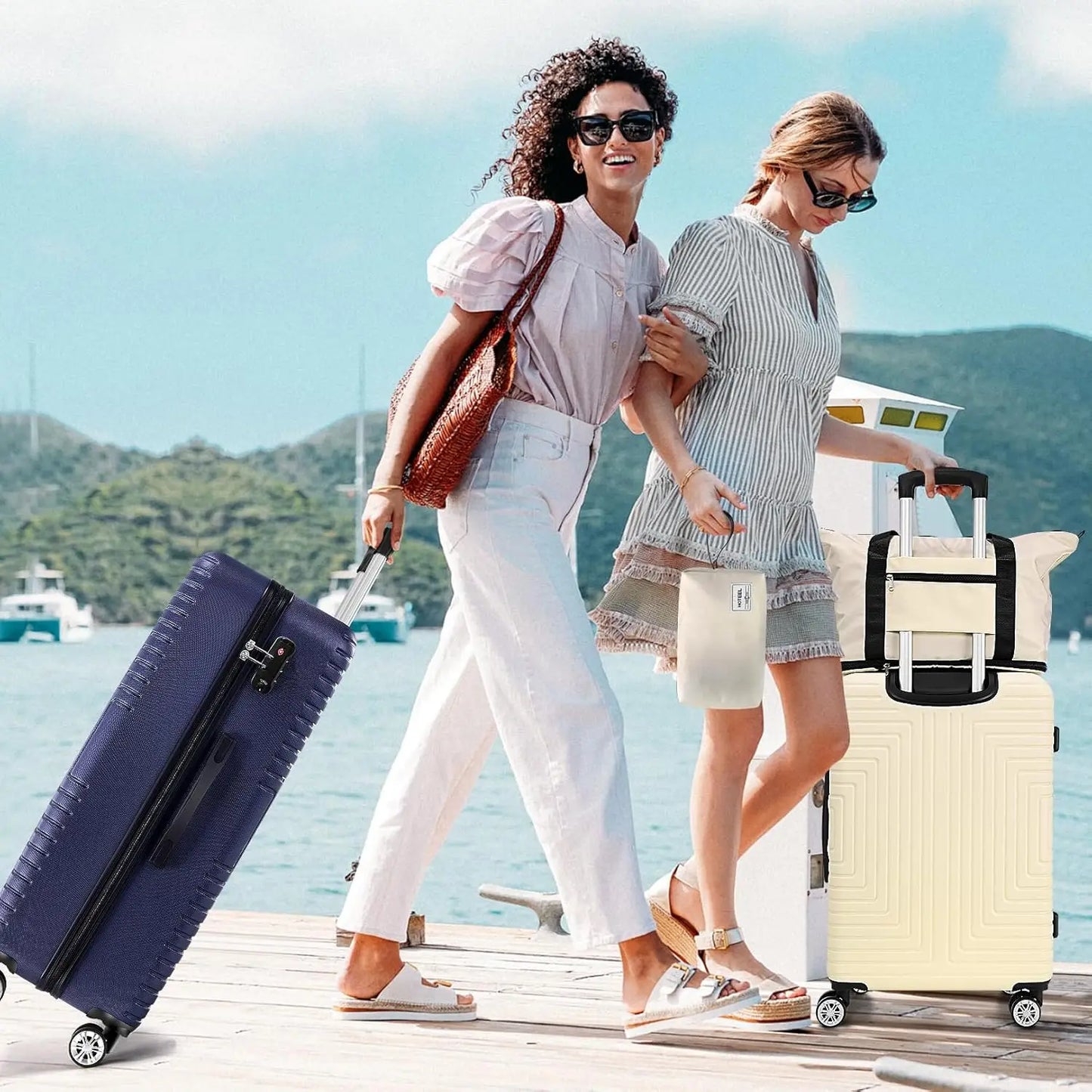 HOTEEL 3-Piece Hard Shell Luggage Set With TSA Lock
