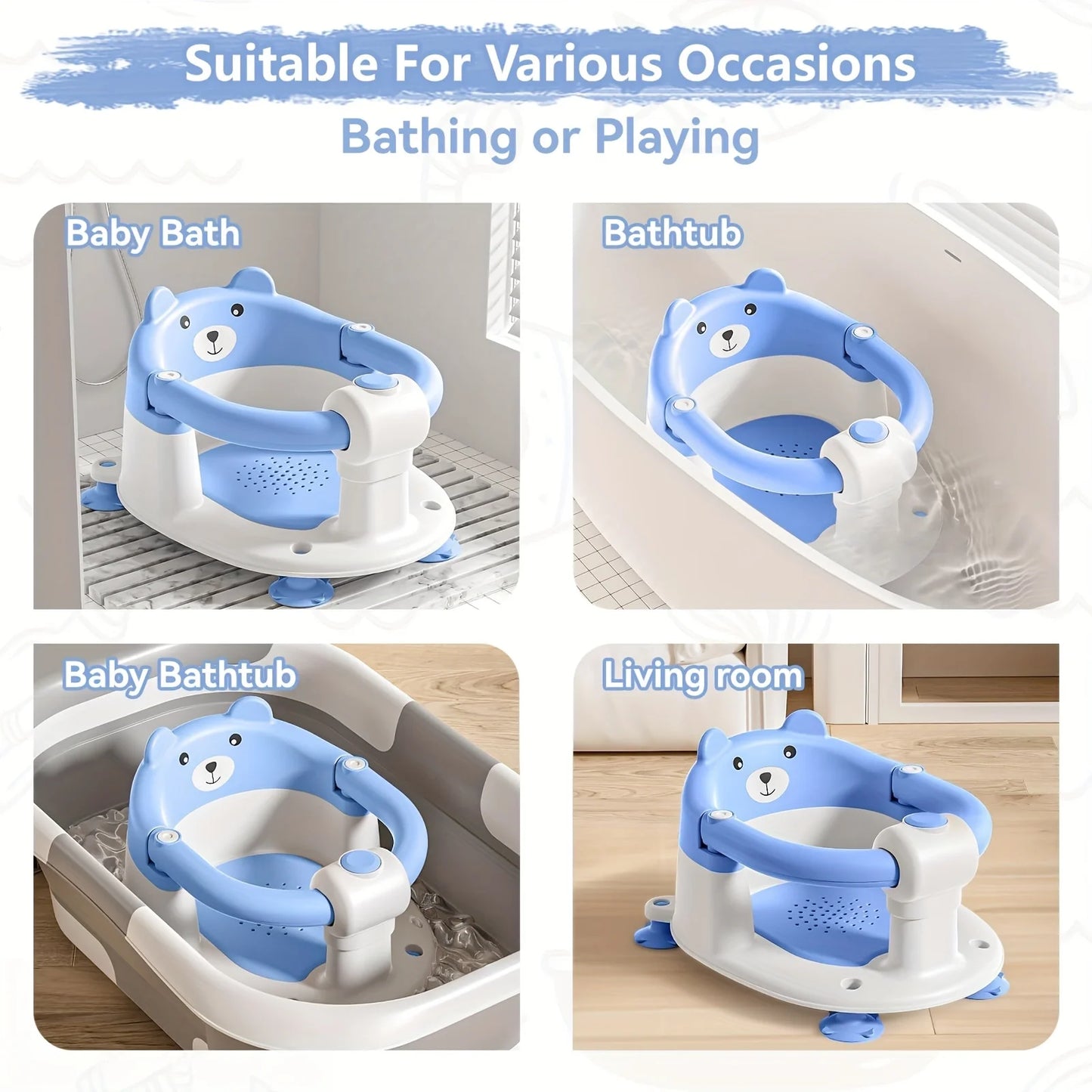 Baby Bath Seat For 6 Months With Non Slip SuctionCup