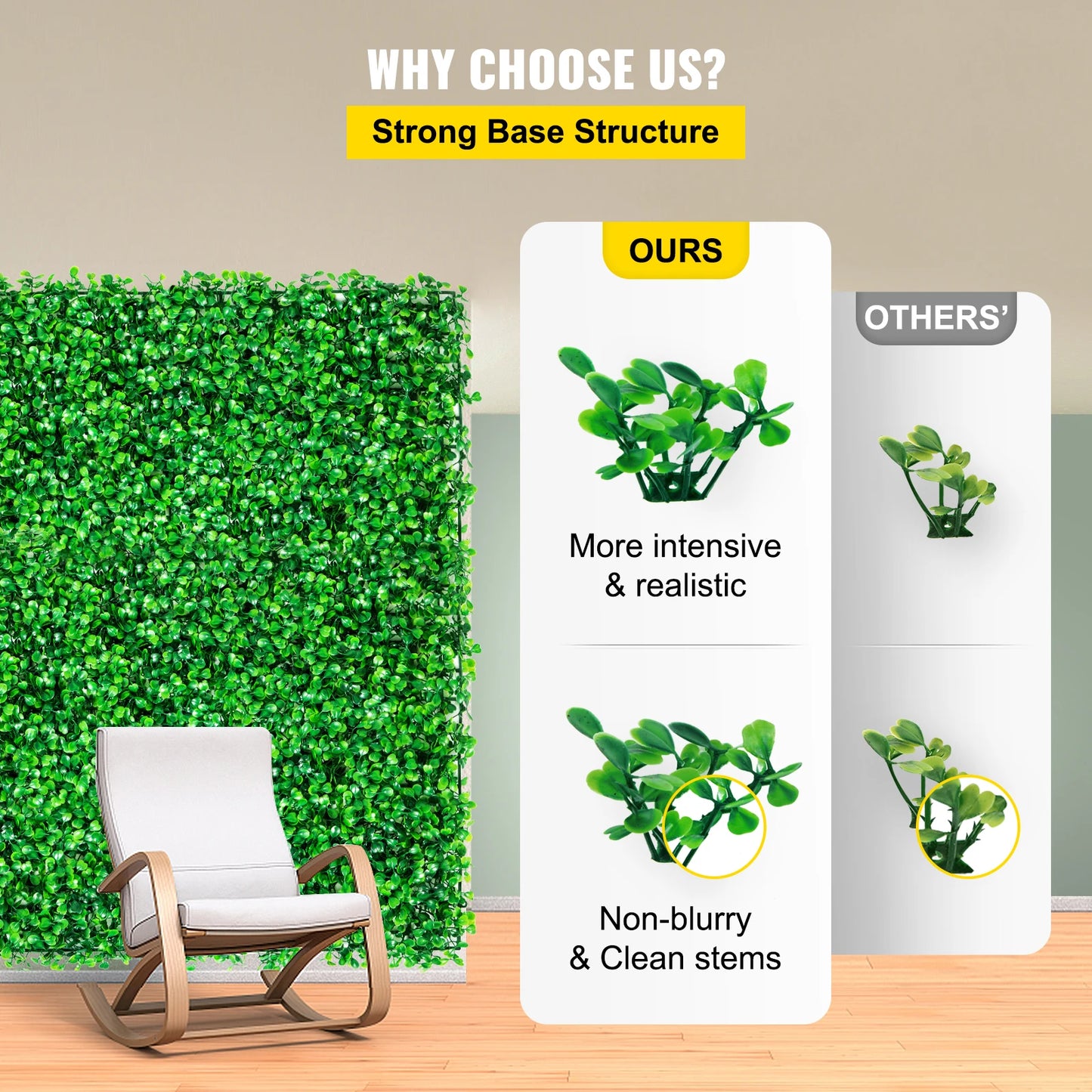SucceBuy Boxwood Hedge Wall Panels For Artificial Plant Decor