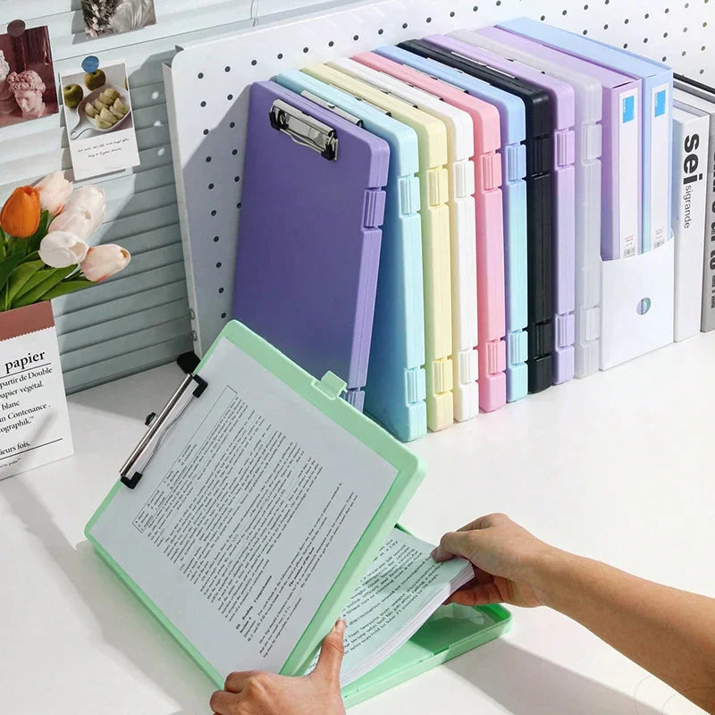 A4 Clipboard Pen Holder Writing Pad Double Clip Document Organizer