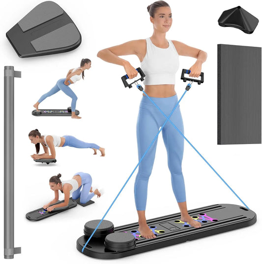 Foldable Pilates Board Reformer Set 7 In 1 Portable Trainer