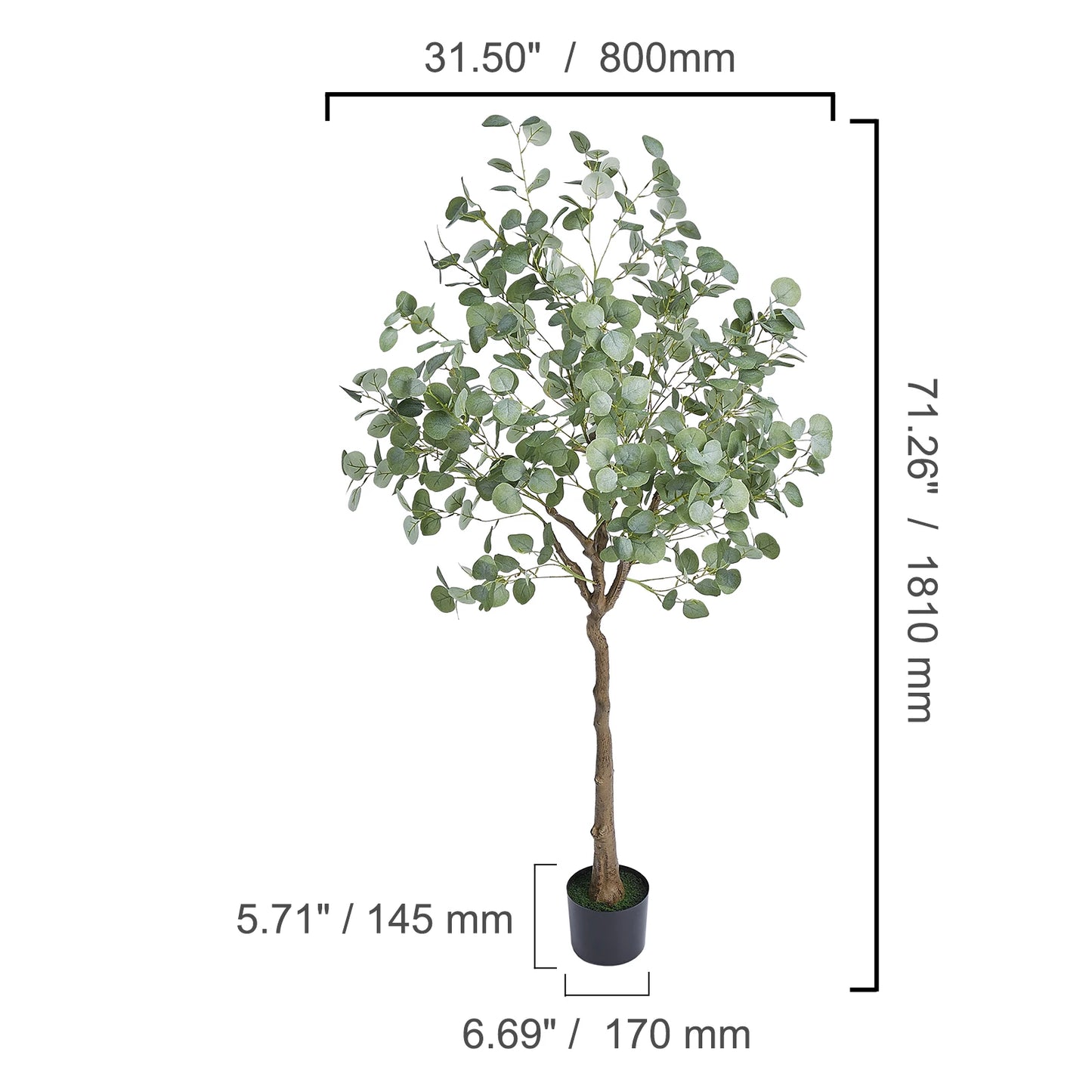 SucceBuy Artificial Olive Tree Faux Plant Anti Tip Support