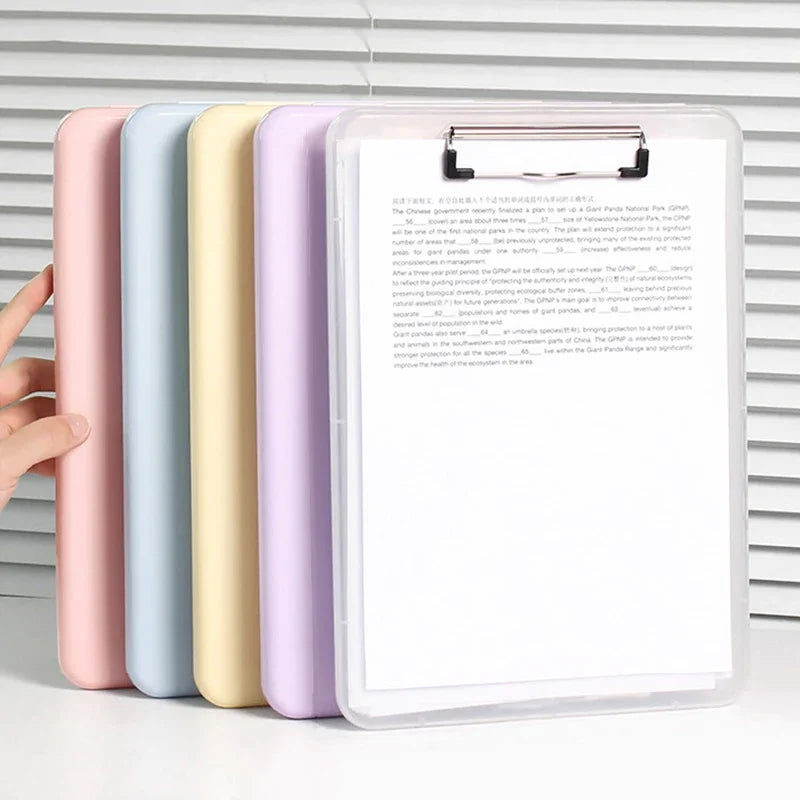 A4 Clipboard Pen Holder Writing Pad Double Clip Document Organizer