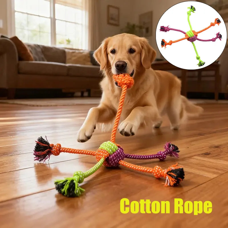 Durable Dog Rope Toy For Chewing And Training Bone Knot