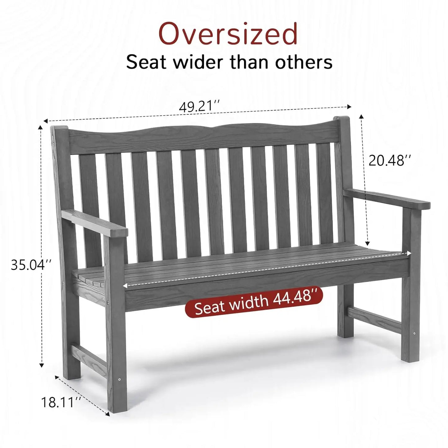 Outdoor Two Person HIPS Patio Bench Waterproof All Weather