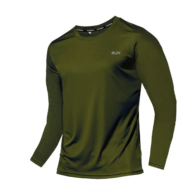 Ice Silk Long Sleeve T-Shirt Men's Quick Dry Sun-Protection