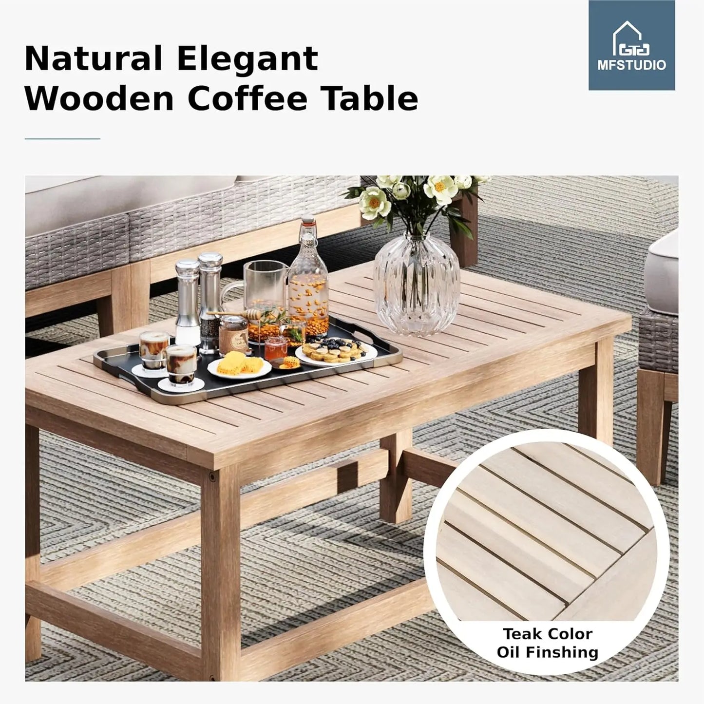 Wicker Patio Furniture Set All Weather Rattan Outdoor Conversation Set