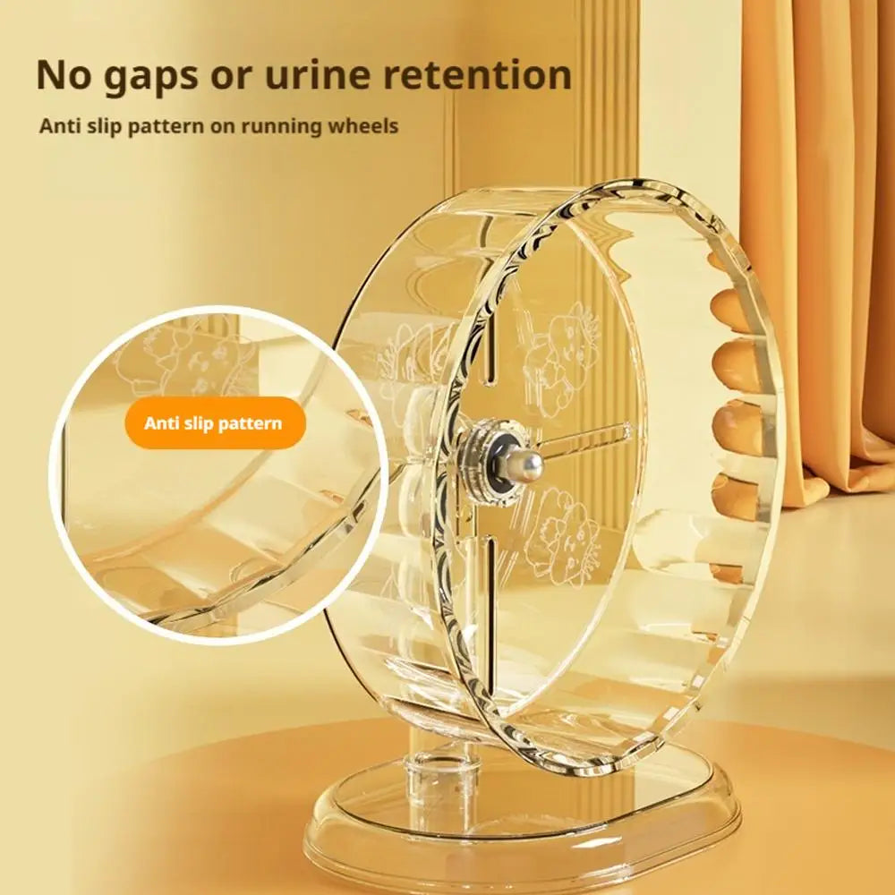 Hamster Silent Running Wheel With Transparent Wide Bearing Design