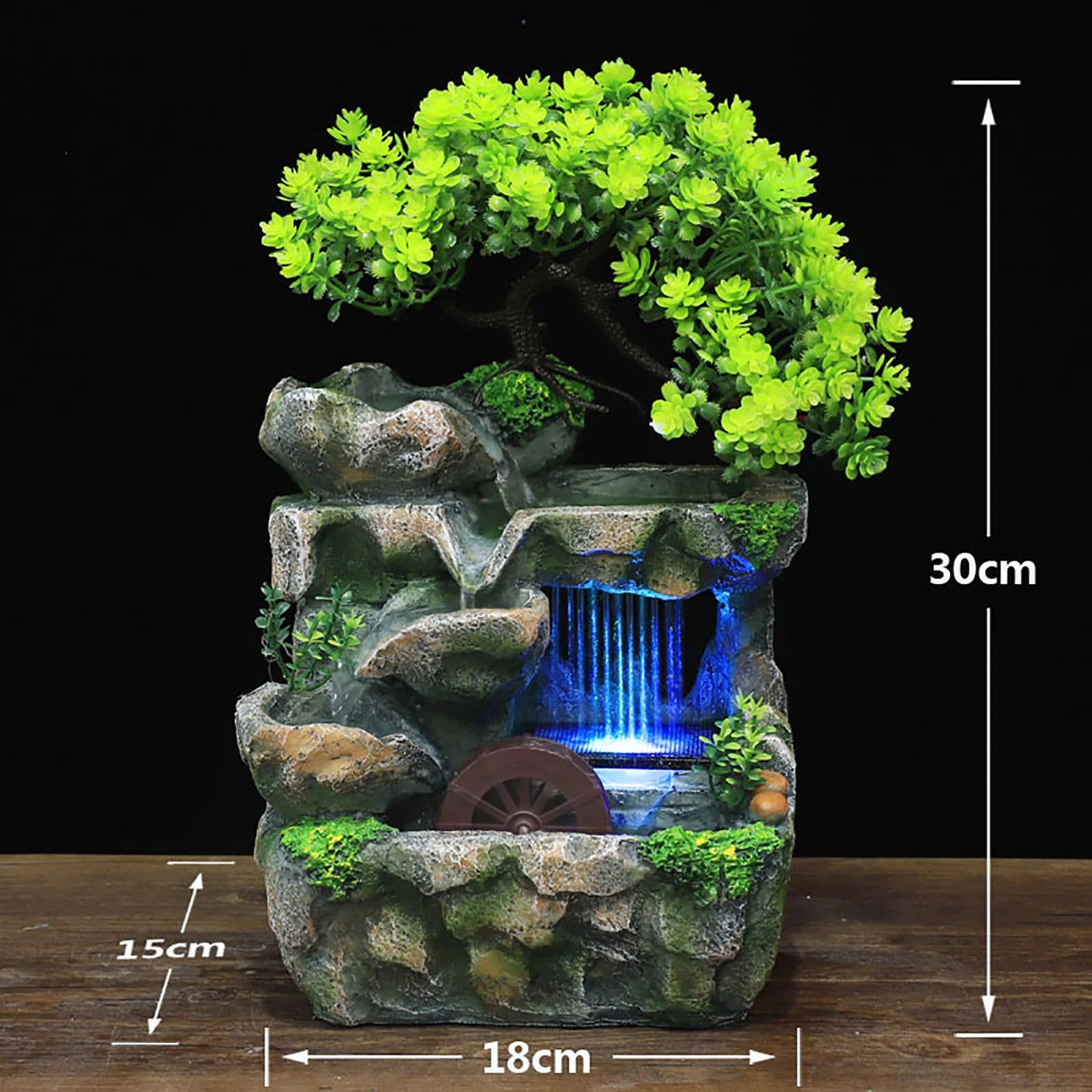 Indoor LED Water Fountain Color Changing Lights Desktop Zen Decor