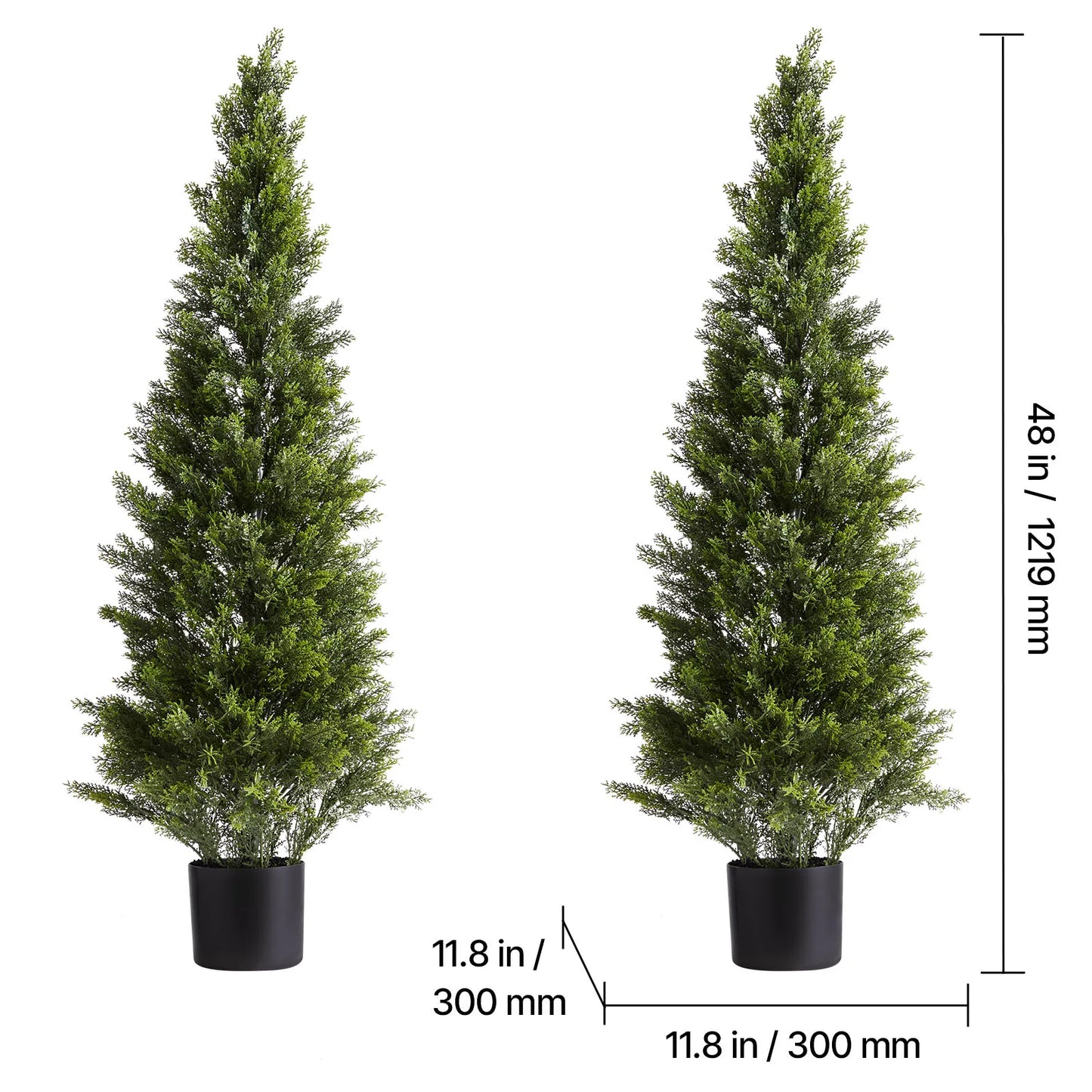 SucceBuy Artificial Topiary Cedar Trees Faux Pine Shrubs