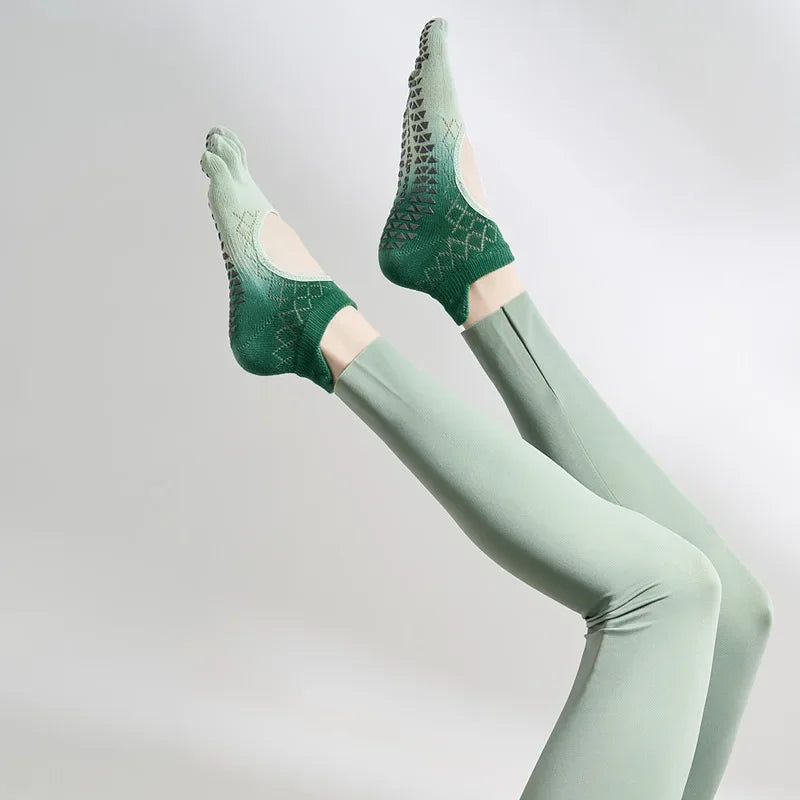 Women Pilates Five-Toe Socks Non-Slip Silicones Low-Ankle