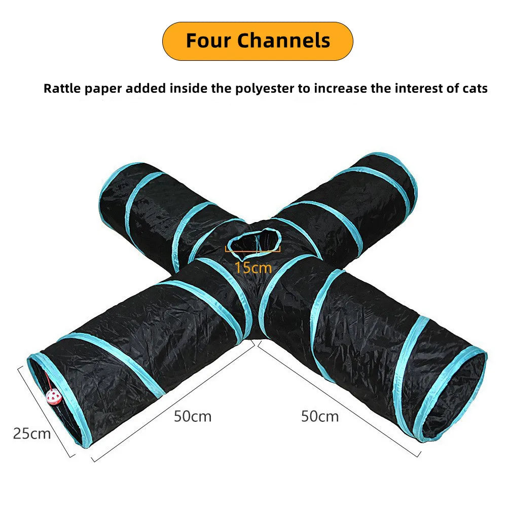 Foldable Cat Tunnel Play Tunnel Breathable Indoor Cat Toy