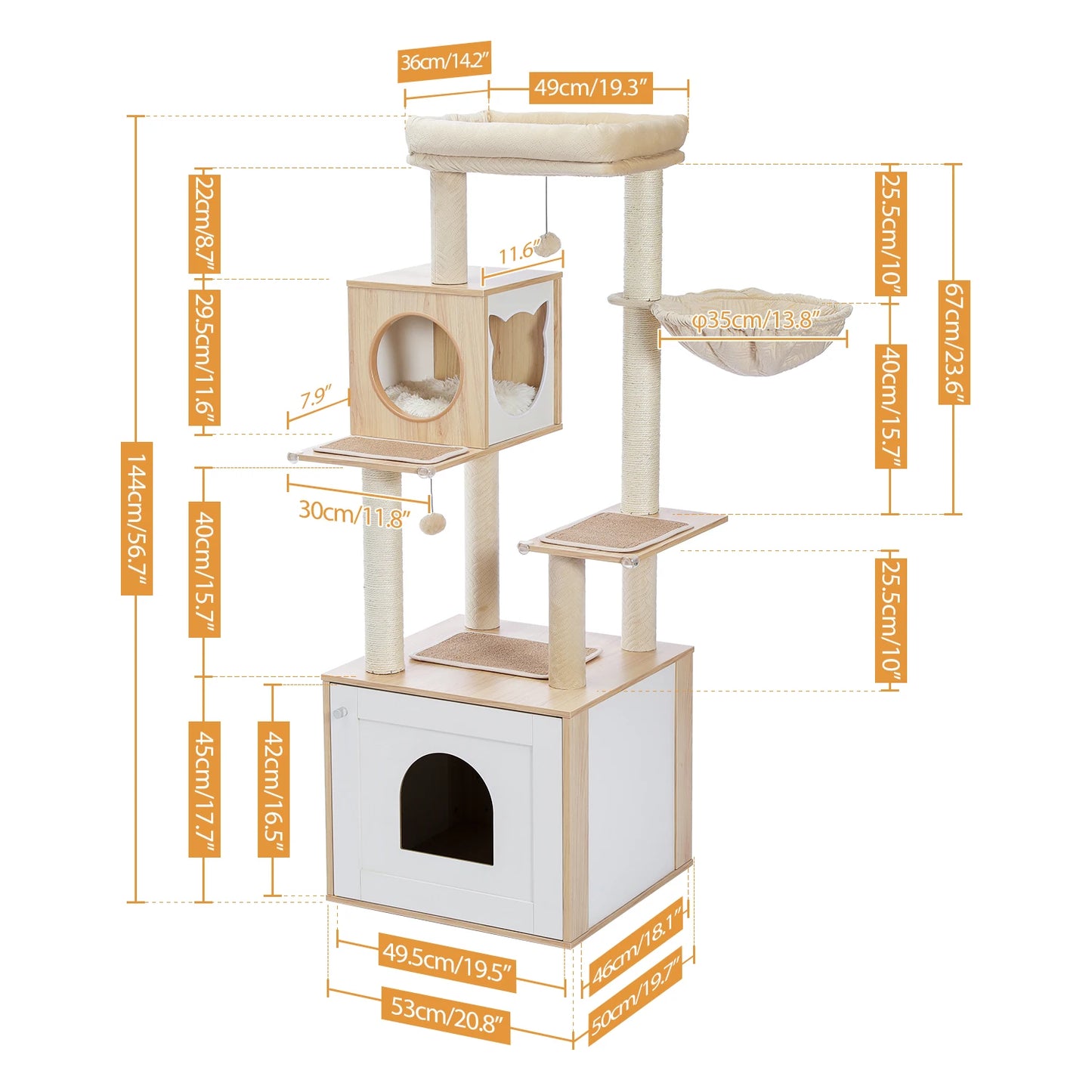 PAWZ Ro Multi Level Cat Tree With Scratching Posts Condo