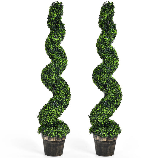 Lifezeal 2 Pack Spiral Boxwood Topiary Trees For Indoors Outdoors