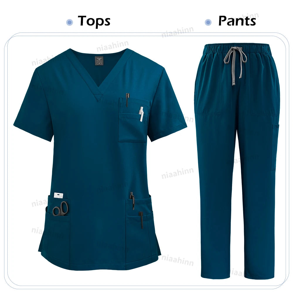 Medical Scrubs Set for Women Unisex Nurse Uniforms