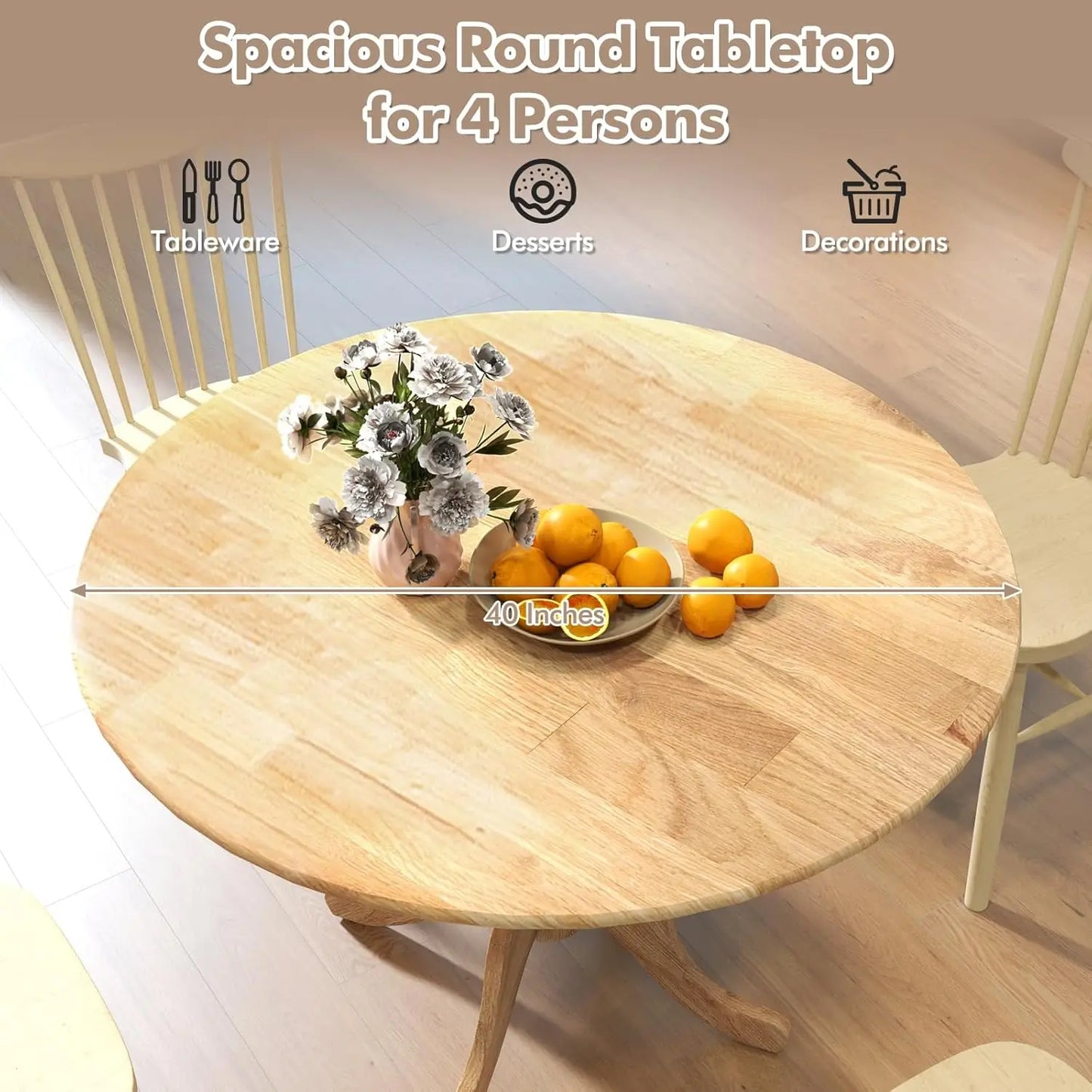 BIANXIANG Dining Table With Trestle Legs