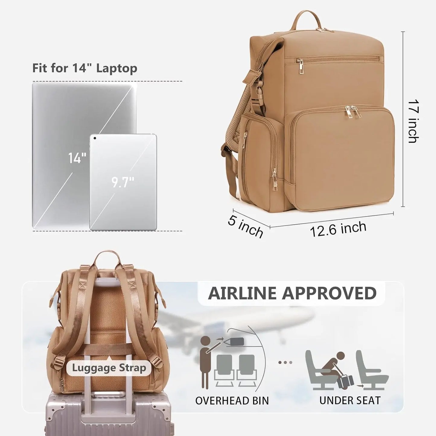 Waterproof Diaper Backpack for Newborn Travel With Insulated Pockets