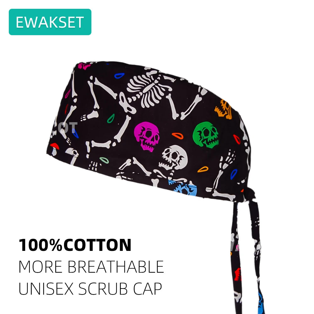 Woman man Hospital orthopedics Scrub Cap 100%cotton breathable operating surgical hat medical nurse doctor working surgeon caps