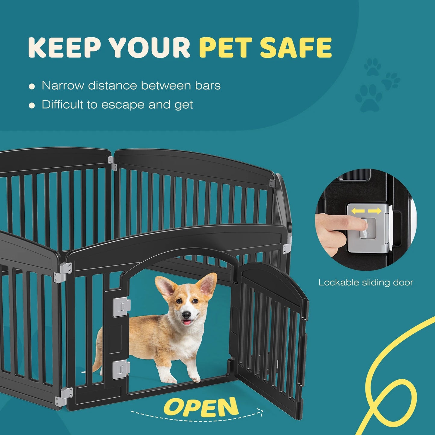 JHK Plastic Dog Playpen Portable Indoor Outdoor Expandable for Pets