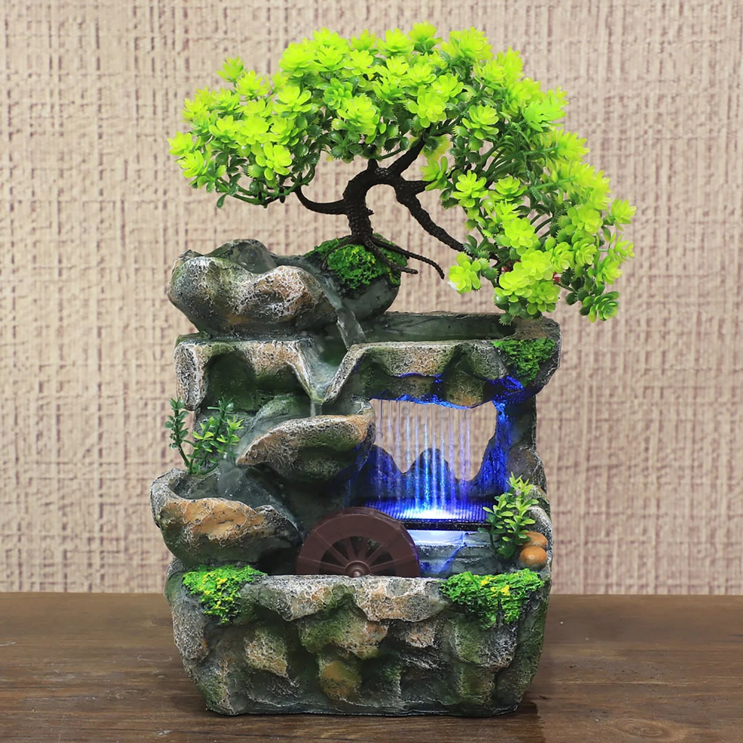 Indoor LED Water Fountain Color Changing Lights Desktop Zen Decor