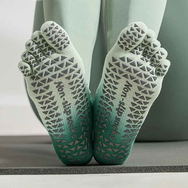 Women Pilates Five-Toe Socks Non-Slip Silicones Low-Ankle