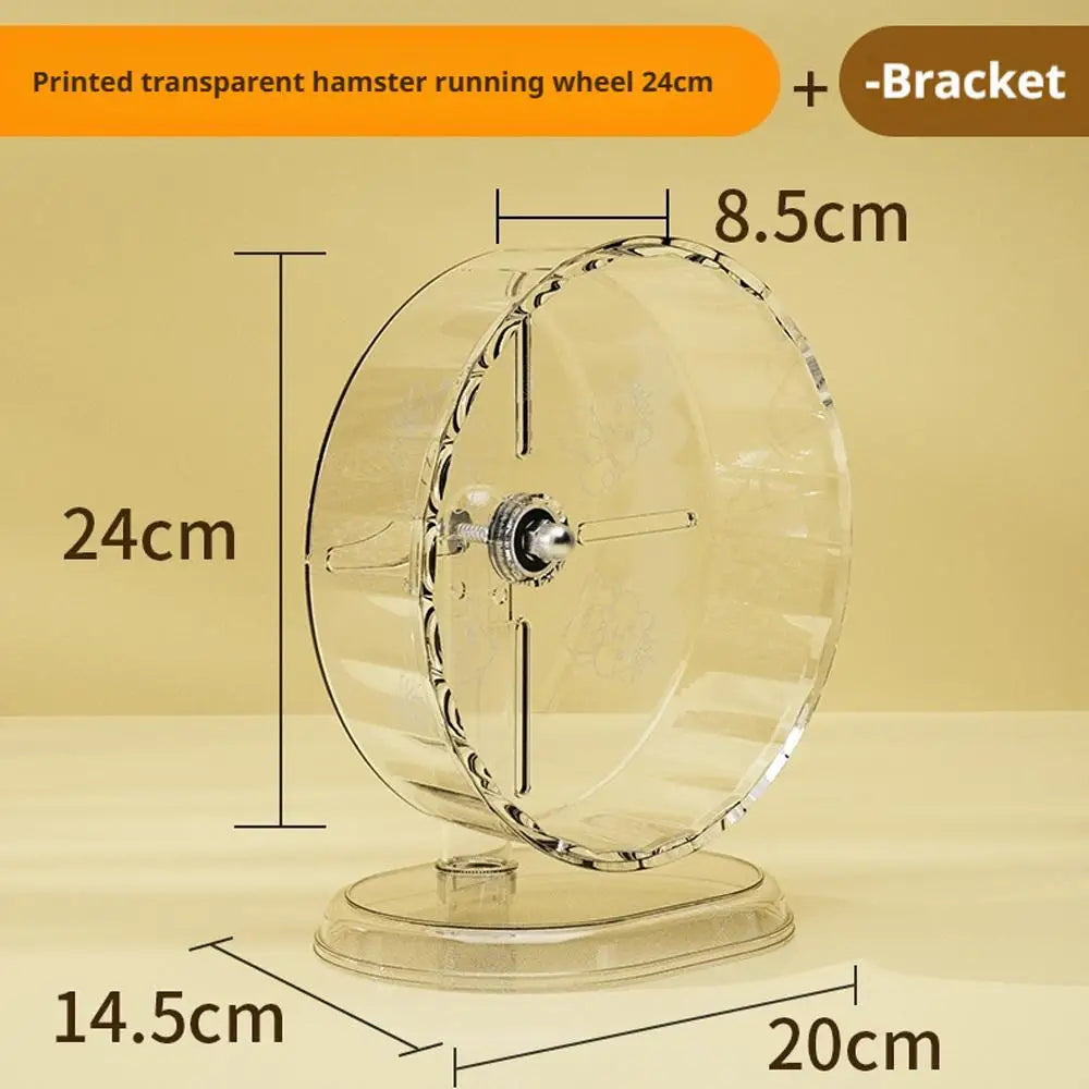 Hamster Silent Running Wheel With Transparent Wide Bearing Design