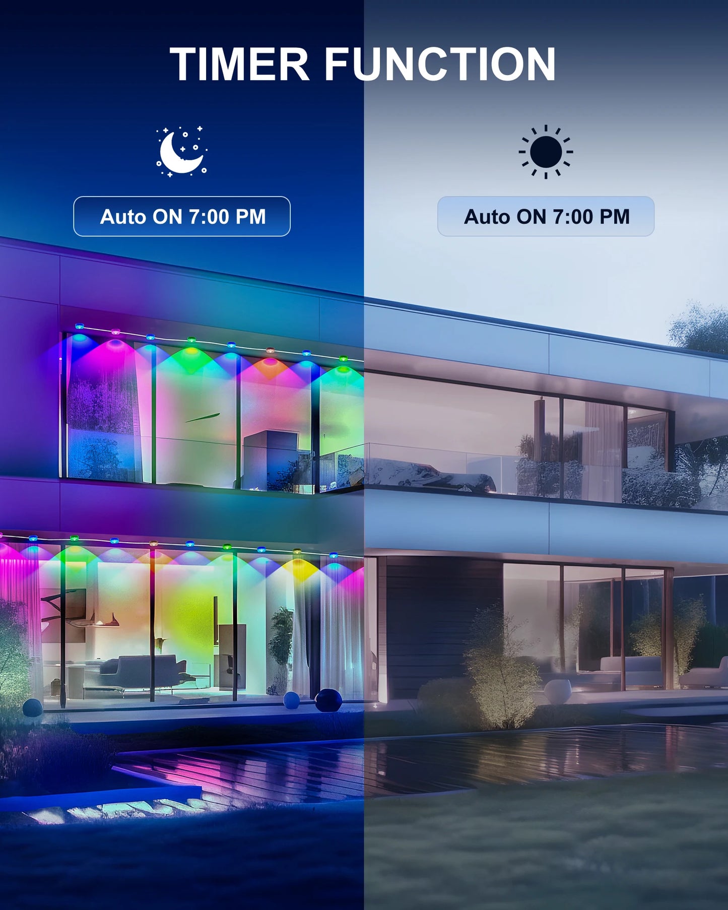 Aiopp RGBIC Outdoor Lights IP67 Waterproof 60/90 LEDs