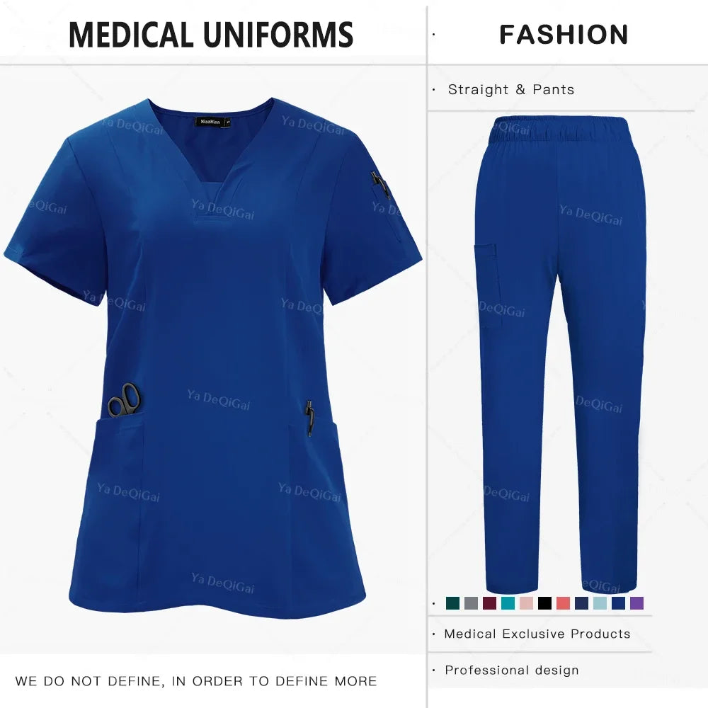 Nursing Scrubs Sets for Doctors and Nurses Tops and Pants