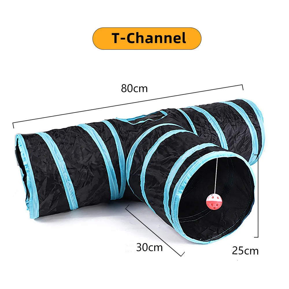 Foldable Cat Tunnel Play Tunnel Breathable Indoor Cat Toy