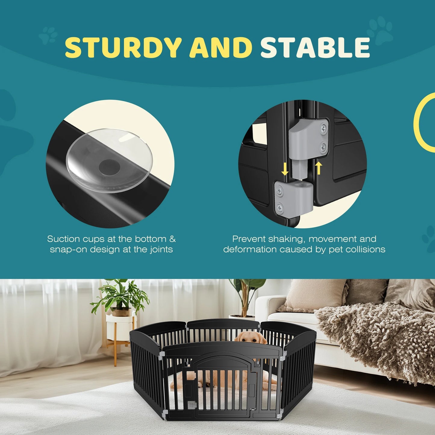 JHK Plastic Dog Playpen Portable Indoor Outdoor Expandable for Pets