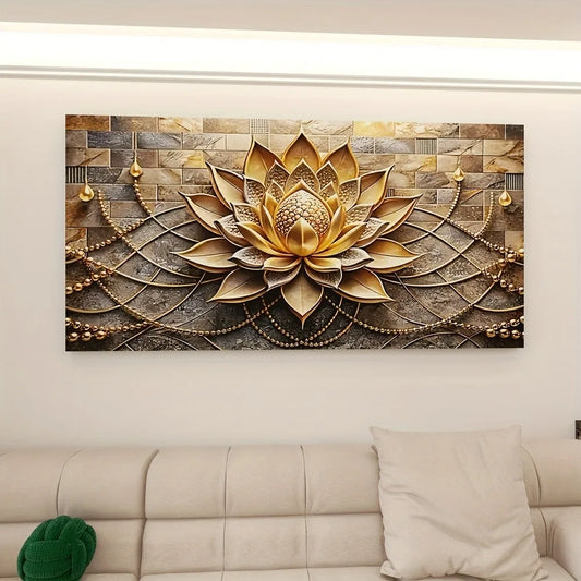 Modern Abstract Floral Canvas Art On Solid Pine Wood