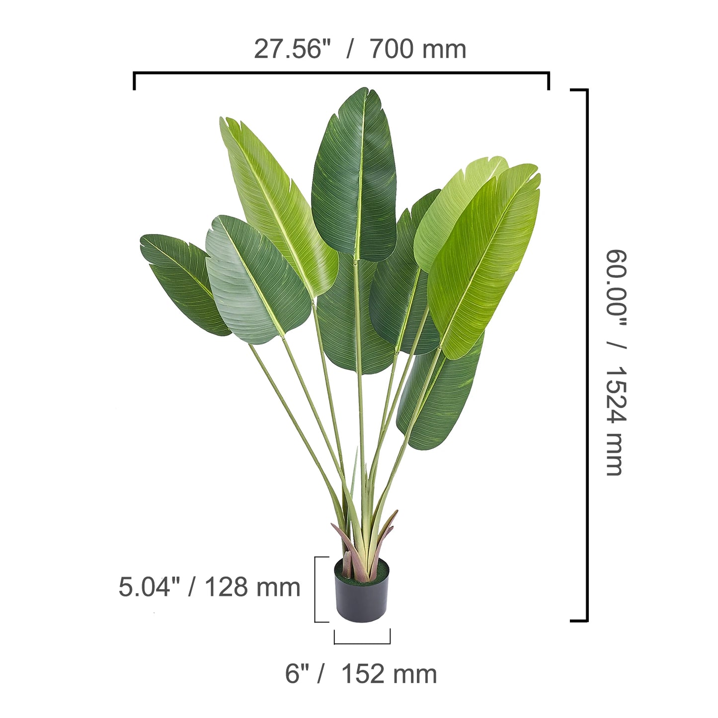 SucceBuy Artificial Palm Tree Faux Plant With Anti Tip Protection