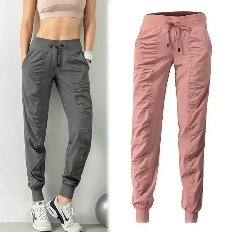 Macroupta Womens Quick Dry Drawstring Joggers With Side Pockets