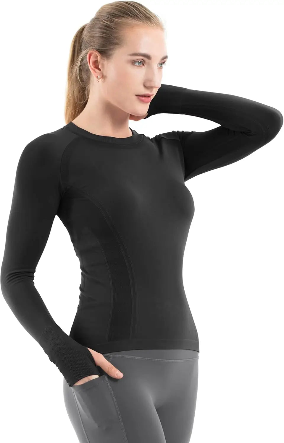 Seamless Workout Shirts For Women Long Sleeve Yoga Tops