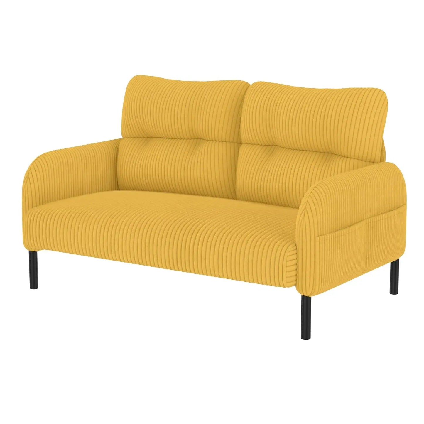 Corduroy Upholstered Loveseat Sofa, Sturdy 2-Seater Couch with Thick Cushions, Space-Saving Double Sofa for Living, Customized
