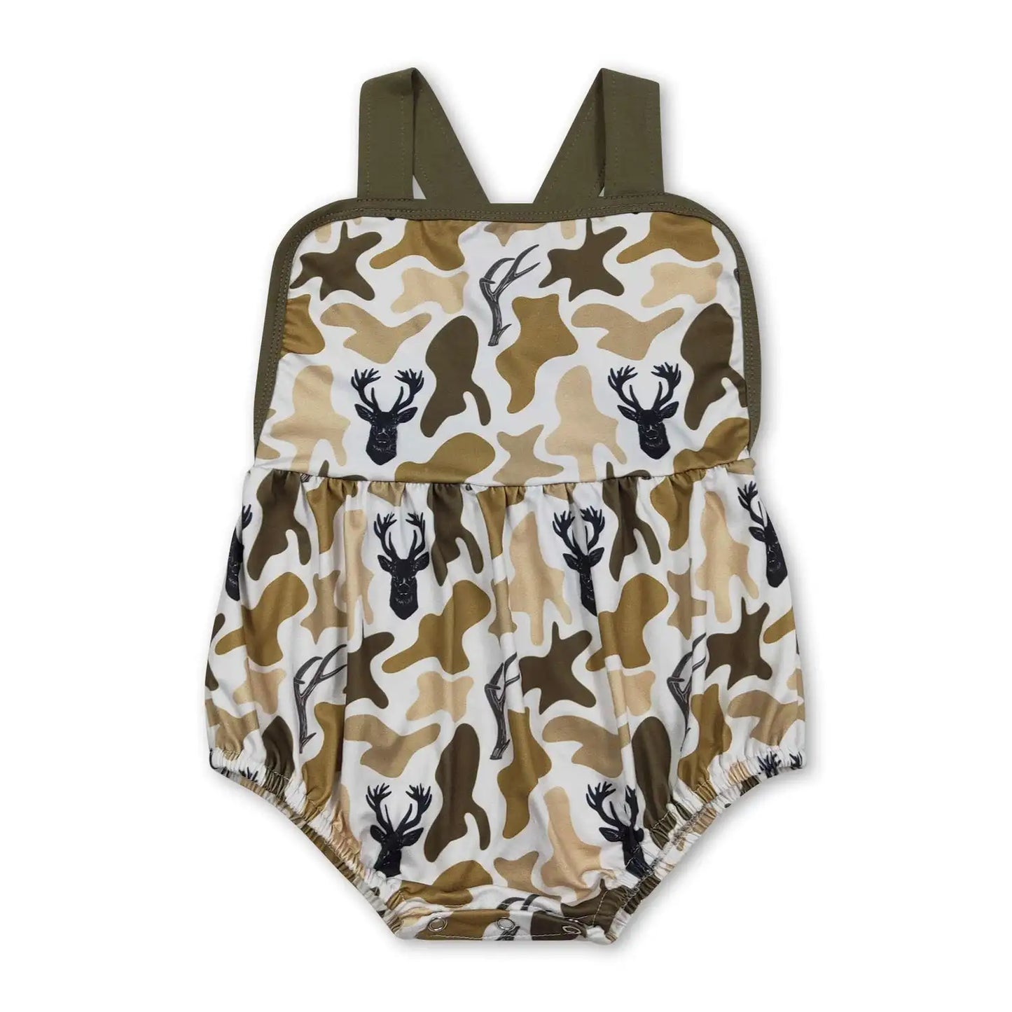 Deer Camo Baby Boy Summer Romper Cotton Polyester Blend